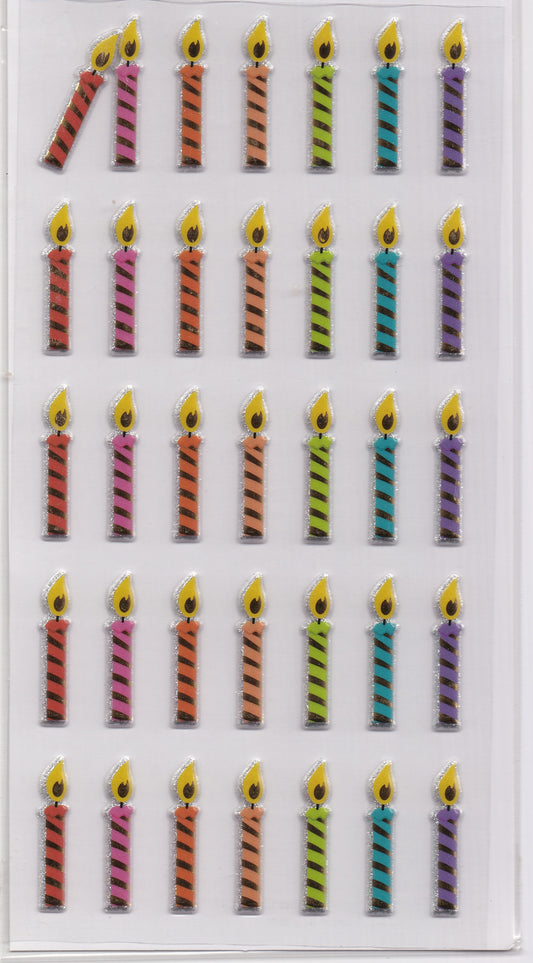 Birthday Puffy Candles Stickers