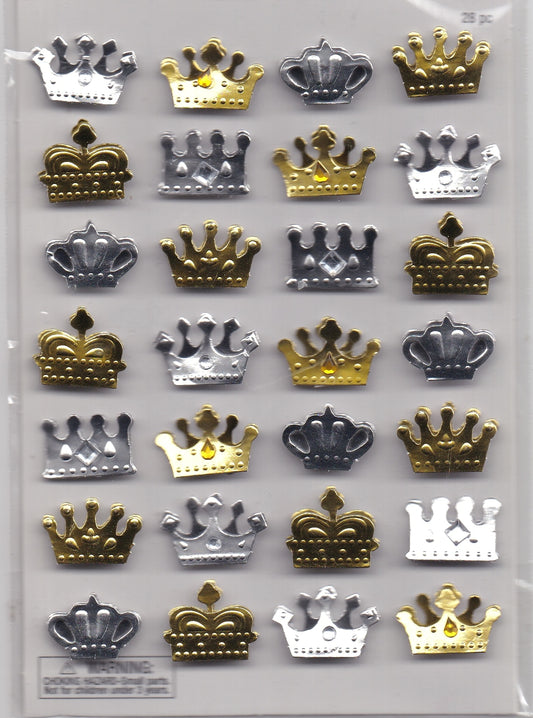 Gold and Silver Crown Stickers