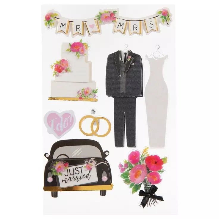 Just Married Wedding 3d Stickers