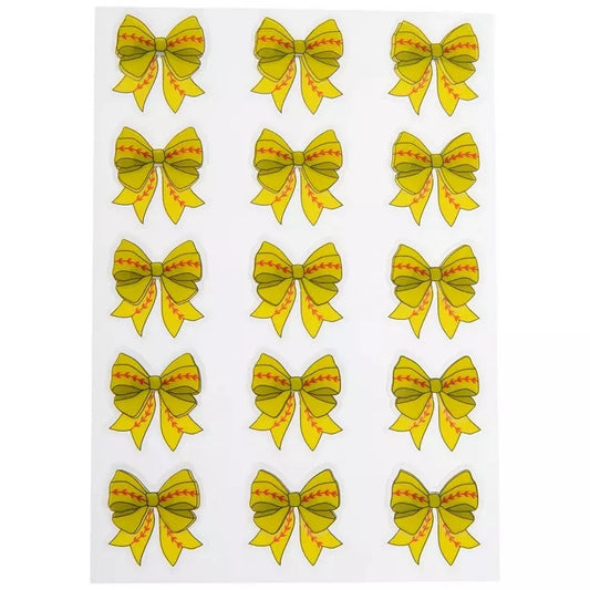 3d Softball Bow Stickers
