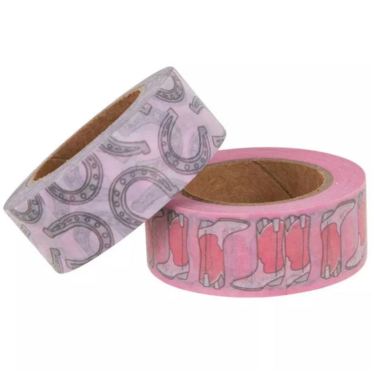 Pink Cowgirl Boots and Horseshoes Washi Tape