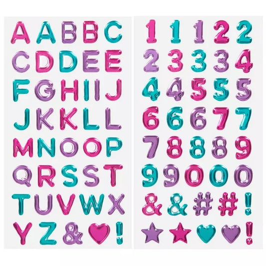 Metallic Alphabet and Number Stickers