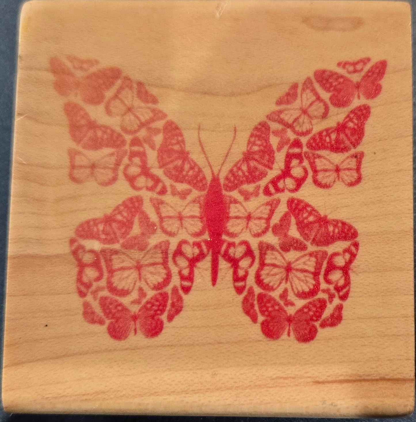 Mosaic Butterfly Wood Stamp