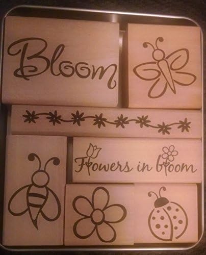 Wood Bugs and Flowers Stamp Set