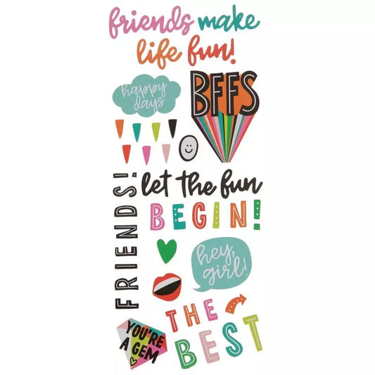 Best Friends Puffy Foam Stickers