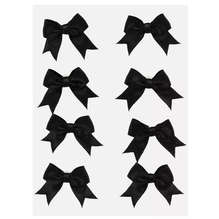 Black Satin Bows Self Adhesive Stickers