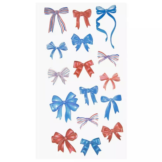 Red White and Blue Bow Stickers