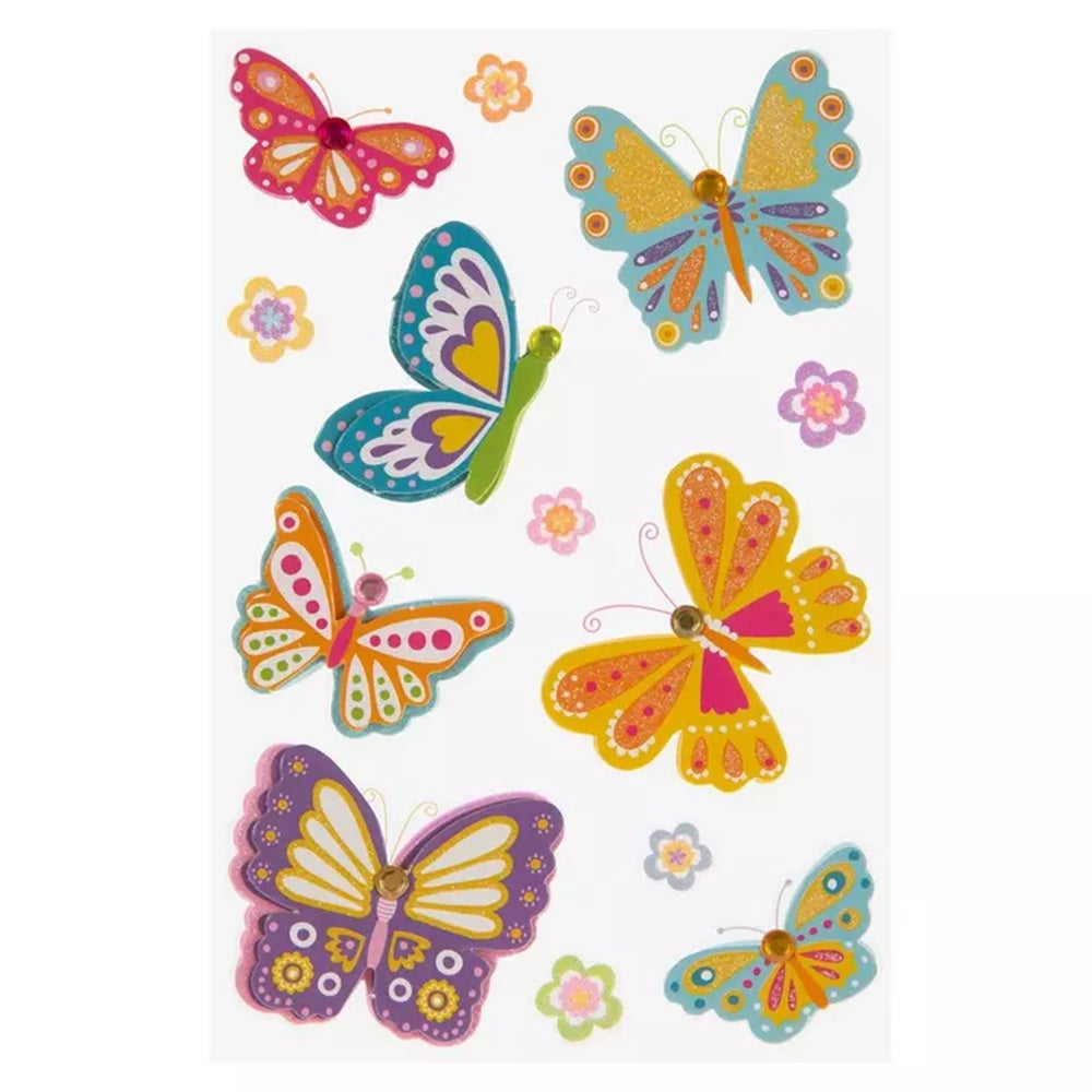 Glitter Butterfly 3d Stickers