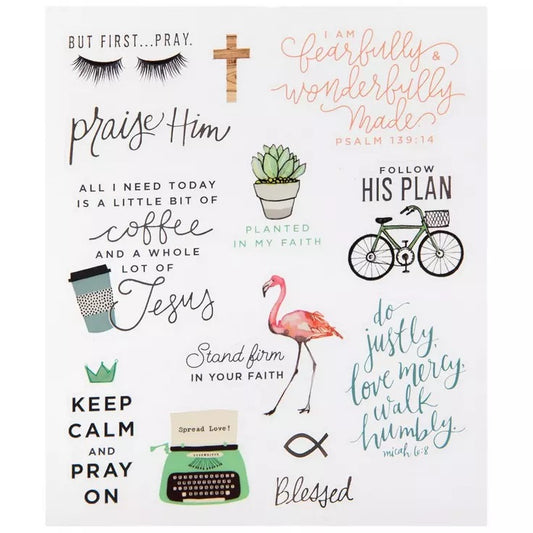 Faith Pray Stickers - 2 Sheets