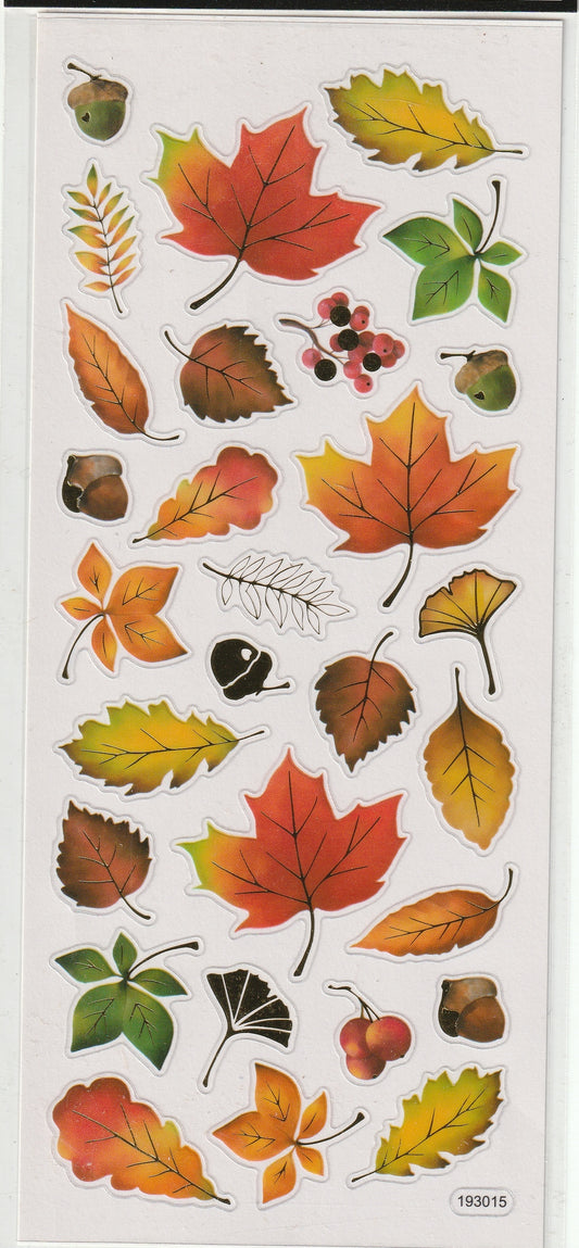 Foiled Autumn Leaves Stickers