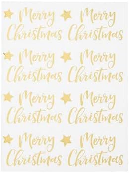 Gold Merry Christmas and Stars Stickers