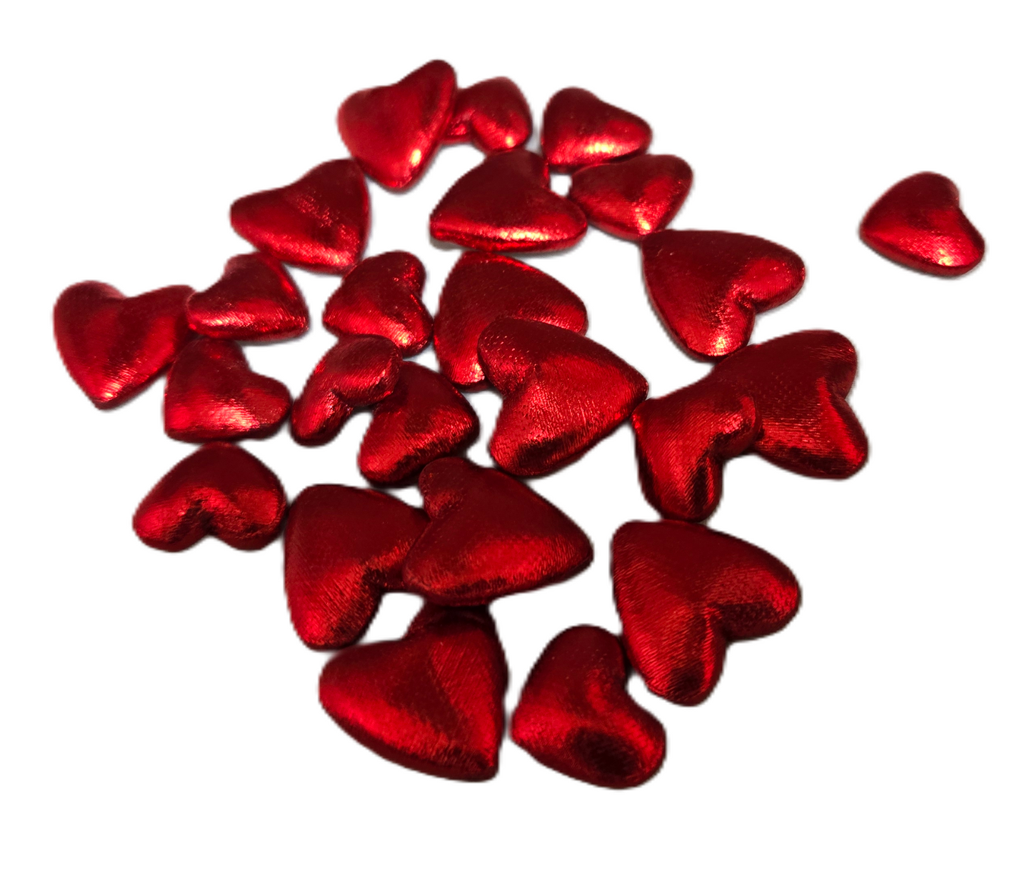 Metallic Red Heart Flatbacks