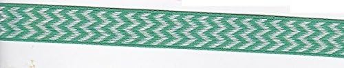 turquoise White Woven Chevron Ribbon