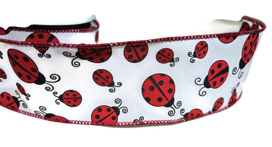 Wired Ladybug Ribbon 2.5 Inches Wide