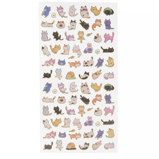 Tiny Cat foil Outline Stickers