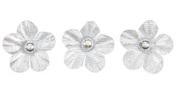 Metallic Silver Flower Embellishments