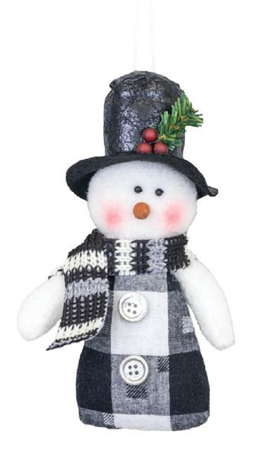 Midnight Frost Snowman Ornament Decor