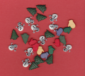 Mini Christmas Buttons Set