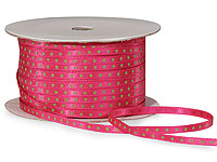 Pink and Lime Satin Polka Dot Ribbon