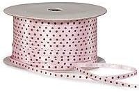 Satin Pink Chocolate Polka Dot Ribbon