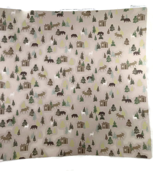 Moose Bear Woodland Scrapbook Paper