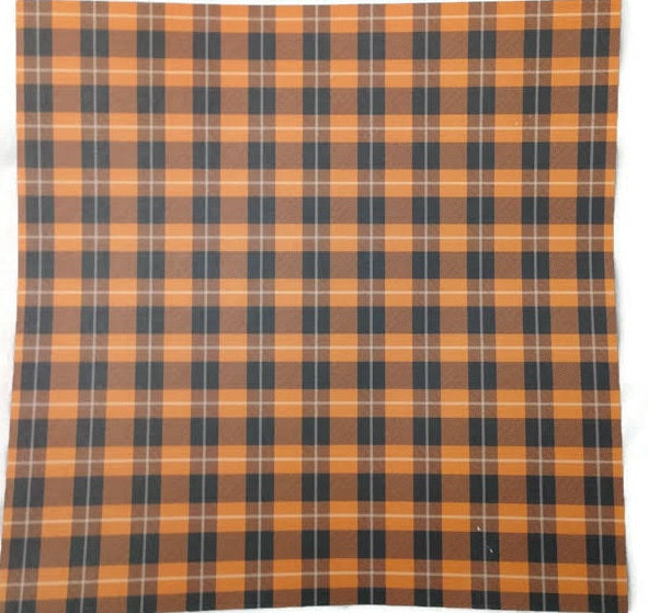 Orange Black halloween Plaid Scrapbook Paper