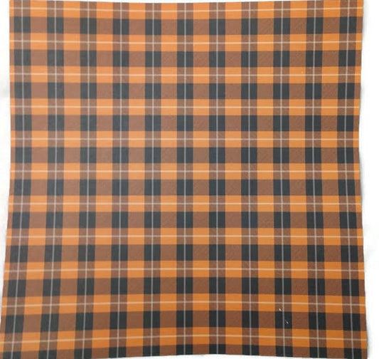 Orange Black halloween Plaid Scrapbook Paper