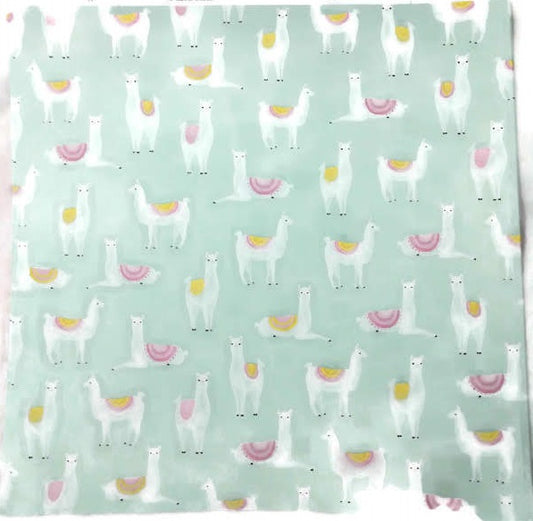 Llamas on Green 12x12 Scrapbook Paper