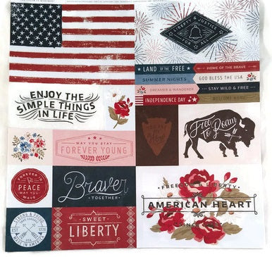 Patriotic Pocket 12x12 Scrapbook Paper