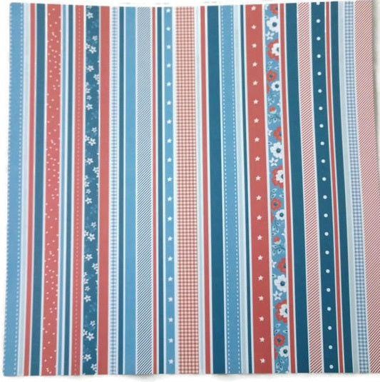 Patriotic Stripes Scrapbook Paper