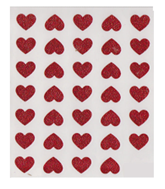 Glitter Red Heart Stickers