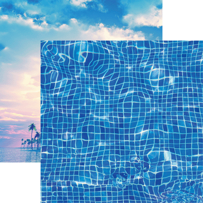 Poolside All Inclusive Vacation Scrapbook Paper