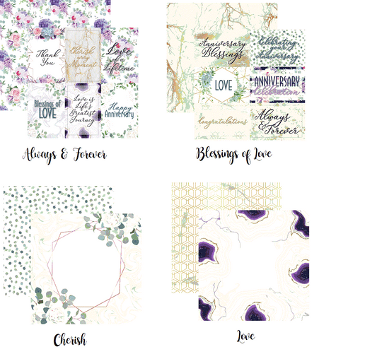 Reminisce Anniversary Blessings Scrapbook Paper Assortment Set