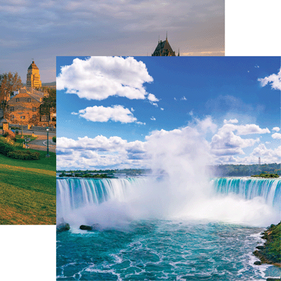 Reminisce Canada Niagara Falls Scrapbook Paper