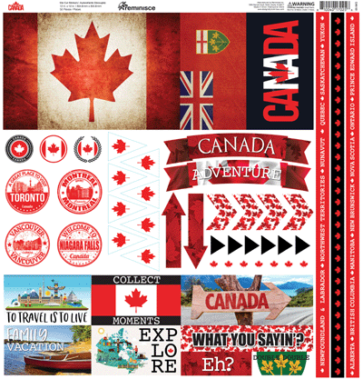 Canada 12X12 Scrapbook Stickers Set