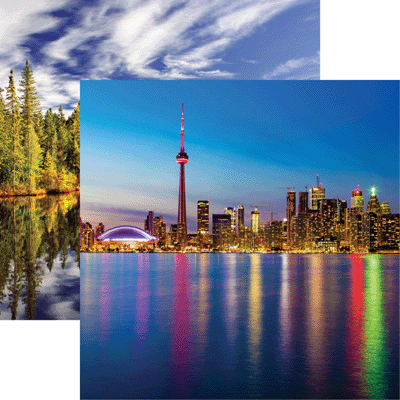 Toronty Skyline Canada Scrapbook Paper by Reminisce