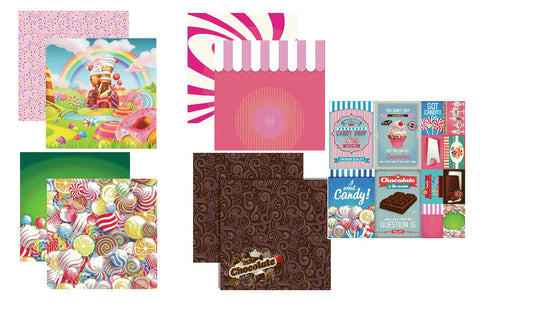 Reminisce Candy Shoppe Scrapbook Papers and Stickers Set
