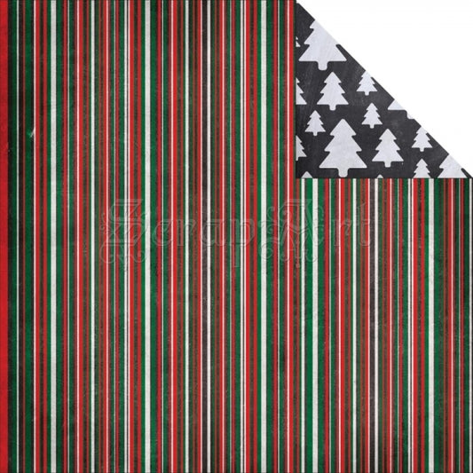 Chalkboard Christmas Stripe Scrapbook Paper by Reminisce