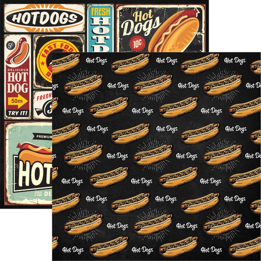 Food Truck Hot Dogs Scrapbook paper by Reminisce