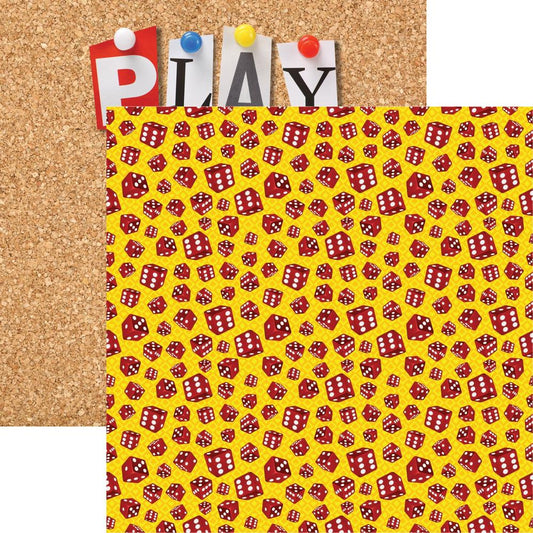 Lets Roll Game Night Scrapbook paper