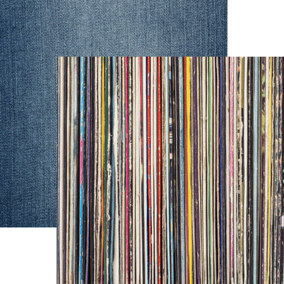 Stack of Vinyl Records Scrapbook Paper by Reminisce