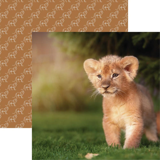 Reminisce Lion Cub King of the Jungle Scrapbook Paper