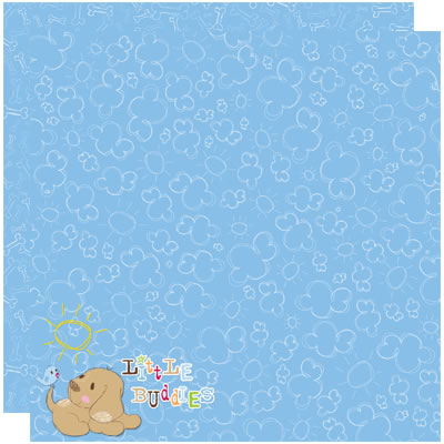 Reminisce Little Buddies Give a Dog a Bone Scrapbook Paper