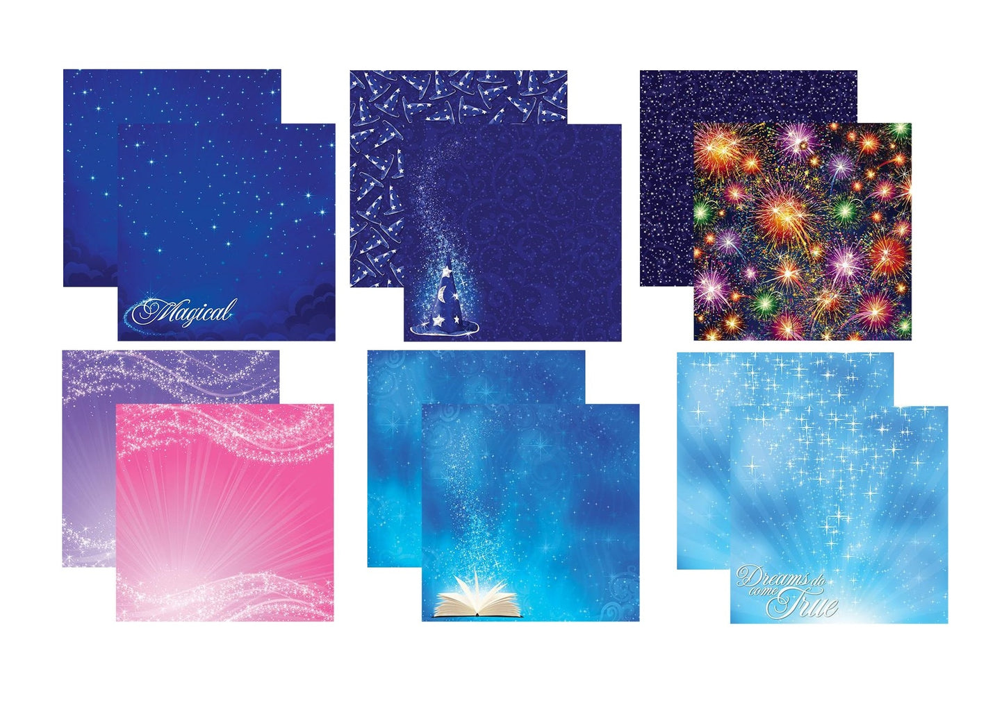 Magical Scrapbook 12x12 Scrapbook Papers Set - 6 Sheets