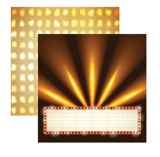 Reminisce Movie Night Marquee Scrapbook paper