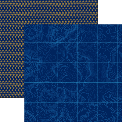 Reminisce Navy 3 Scrapbook Paper