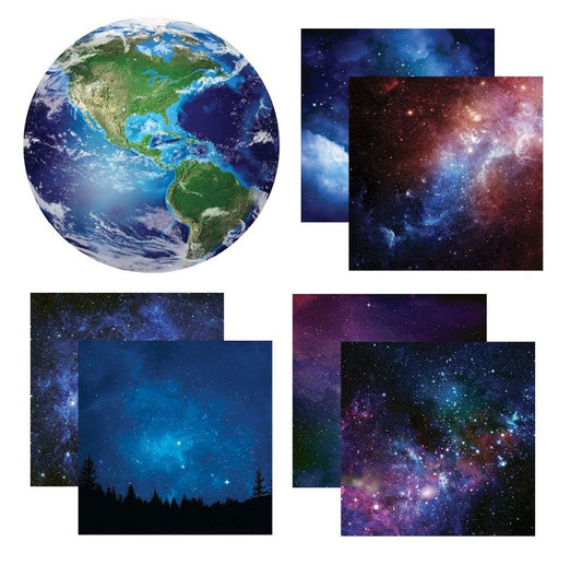 Reminisce Outer Space Scrapbook Paper Assortment Set
