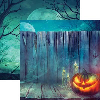 Fenced Pumpkin - Pumpkin Hallow Scrapbook Paper by Reminisce