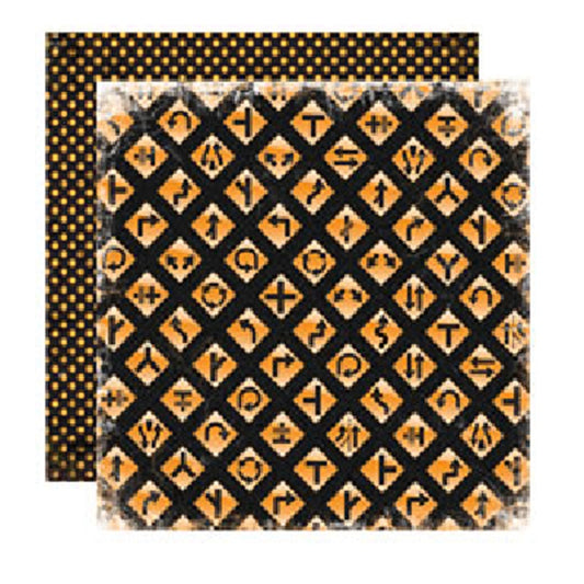 Reminisce road Signs Construction Zone Scrapbook Paper