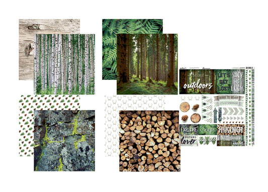 Reminisce Scandinavian Woodland Papers and Stickers Set